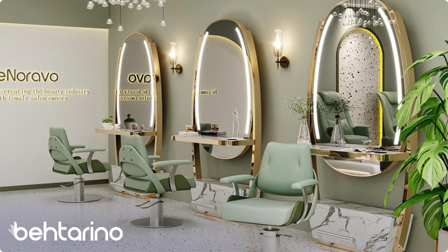 دکوراسیون لوکس آرایشگاه زنانه