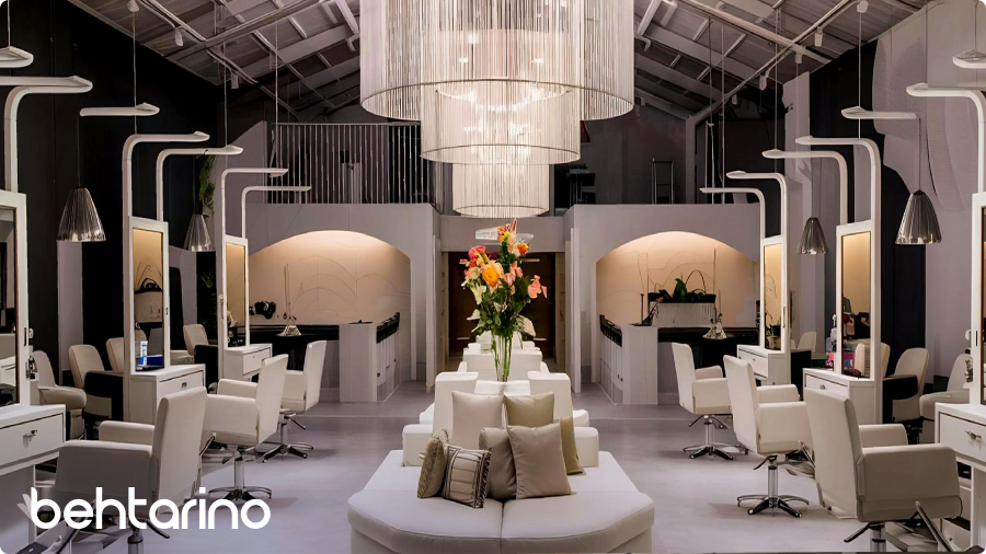 نورپردازی در دکوراسیون آرایشگاه زنانه